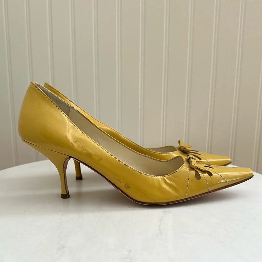 Miu Miu Patent Leather Heels Yellow